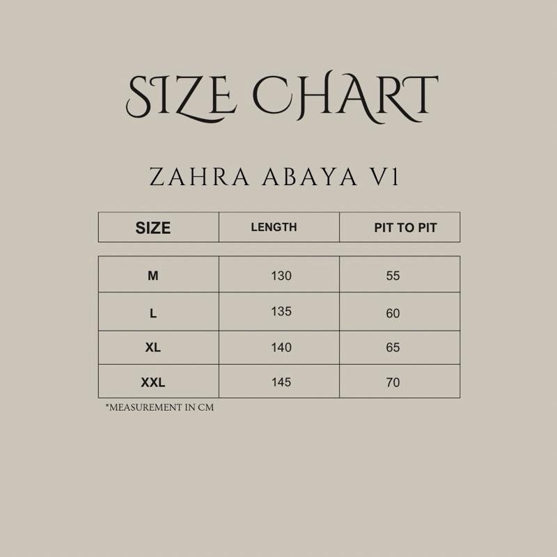 ZAHRA ABAYA PLAIN SLEEVES